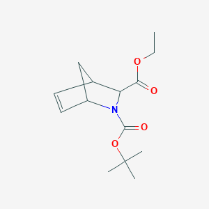 molecular formula C14H21NO4 B3111319 2-(tert-Butyl) 3-ethyl 2-azabicyclo[2.2.1]hept-5-ene-2,3-dicarboxylate CAS No. 1822519-35-6