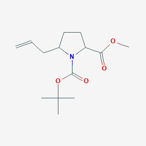 molecular formula C14H23NO4 B3111327 1-Tert-butyl 2-methyl 5-(prop-2-en-1-yl)pyrrolidine-1,2-dicarboxylate CAS No. 1822579-98-5