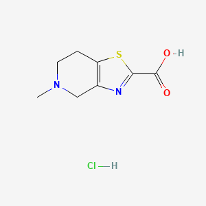 molecular formula C8H11ClN2O2S B3111331 5-Methyl-4,5,6,7-tetrahydrothiazolo[4,5-c]pyridine-2-carboxylic acid hydrochloride CAS No. 1822641-87-1