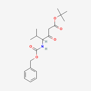molecular formula C19H27NO5 B3111342 tert-Butyl 4-(((benzyloxy)carbonyl)amino)-5-methyl-3-oxohexanoate CAS No. 1822810-13-8