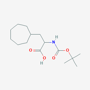 molecular formula C15H27NO4 B3111349 2-(叔丁氧羰基氨基)-3-环庚基丙酸 CAS No. 182287-47-4