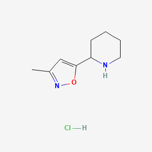 molecular formula C9H15ClN2O B3111352 2-(3-Methyl-5-isoxazolyl)piperidine hydrochloride CAS No. 1822934-00-8