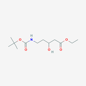 molecular formula C12H23NO5 B3111395 Ethyl 5-tert-butoxycarbonylamino-3-hydroxyvalerate CAS No. 1823756-99-5