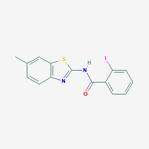 molecular formula C15H11IN2OS B311153 2-iodo-N-(6-methyl-1,3-benzothiazol-2-yl)benzamide 