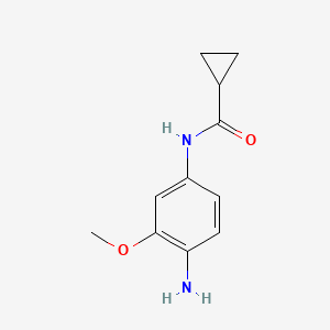 molecular formula C11H14N2O2 B3111571 N-(4-amino-3-methoxyphenyl)cyclopropanecarboxamide CAS No. 1835931-67-3