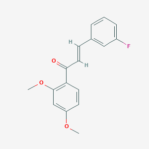 molecular formula C17H15FO3 B3111575 (2E)-1-(2,4-Dimethoxyphenyl)-3-(3-fluorophenyl)prop-2-en-1-one CAS No. 183798-49-4