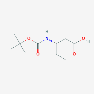 molecular formula C10H19NO4 B3111595 (S)-3-((tert-Butoxycarbonyl)amino)pentanoic acid CAS No. 183990-48-9