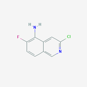 molecular formula C9H6ClFN2 B3111623 3-Chloro-6-fluoroisoquinolin-5-amine CAS No. 1841079-95-5