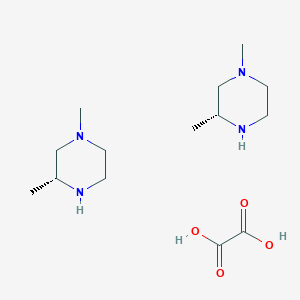 molecular formula C14H30N4O4 B3111644 (3R)-1,3-Dimethylpiperazine hemioxalate CAS No. 1844898-15-2