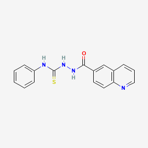 molecular formula C17H14N4OS B3111667 N-phenyl-2-(6-quinolinylcarbonyl)-1-hydrazinecarbothioamide CAS No. 184706-11-4