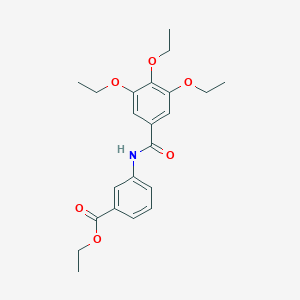 molecular formula C22H27NO6 B311167 Ethyl 3-[(3,4,5-triethoxybenzoyl)amino]benzoate 