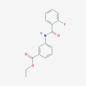 molecular formula C16H14FNO3 B311168 Ethyl 3-[(2-fluorobenzoyl)amino]benzoate 