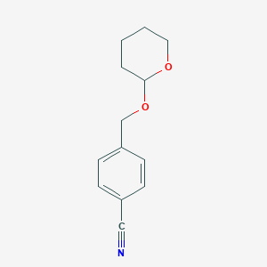 molecular formula C13H15NO2 B3111680 4-[(Tetrahydro-2h-pyran-2-yloxy)methyl]benzonitrile CAS No. 18484-00-9