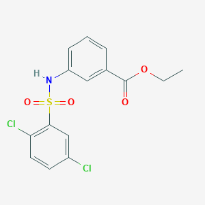 molecular formula C15H13Cl2NO4S B311169 Ethyl 3-{[(2,5-dichlorophenyl)sulfonyl]amino}benzoate 