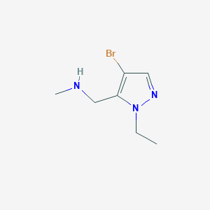 molecular formula C7H12BrN3 B3111734 [(4-溴-1-乙基吡唑-5-基)甲基]甲胺 CAS No. 1855911-19-1