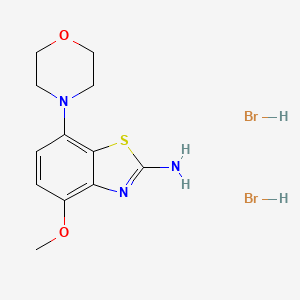 molecular formula C12H17Br2N3O2S B3111802 4-Methoxy-7-(morpholin-4-yl)-1,3-benzothiazol-2-amine dihydrobromide CAS No. 1860028-17-6