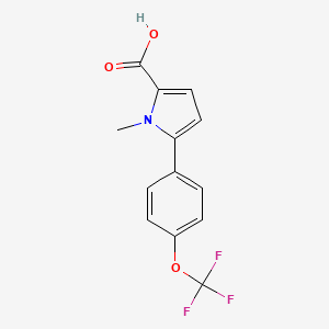 molecular formula C13H10F3NO3 B3111883 1-Methyl-5-(4-(trifluoromethoxy)phenyl)-1H-pyrrole-2-carboxylic acid CAS No. 1864060-29-6