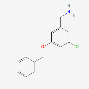 molecular formula C14H14ClNO B3112048 [3-(Benzyloxy)-5-chlorophenyl]methanamine CAS No. 1876066-08-8