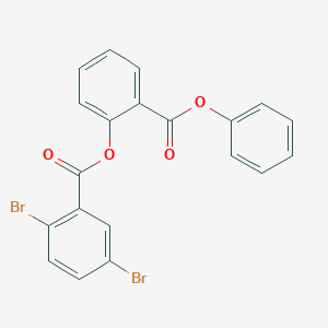 molecular formula C20H12Br2O4 B311206 2-(Phenoxycarbonyl)phenyl 2,5-dibromobenzoate 