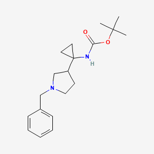 molecular formula C19H28N2O2 B3112071 Tert-butyl (1-(1-benzylpyrrolidin-3-yl)cyclopropyl)carbamate CAS No. 1878216-50-2