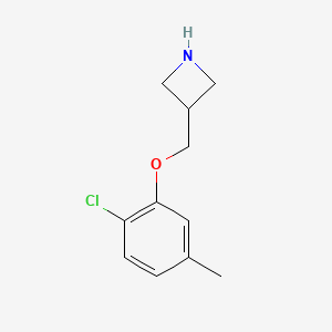 molecular formula C11H14ClNO B3112078 3-((2-氯-5-甲基苯氧基)甲基)氮杂环丁烷 CAS No. 1878721-95-9
