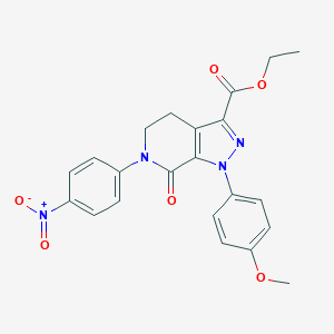 molecular formula C22H20N4O6 B031121 1-(4-甲氧基苯基)-6-(4-硝基苯基)-7-氧代-4,5,6,7-四氢-1H-吡唑并[3,4-c]吡啶-3-羧酸乙酯 CAS No. 536759-91-8