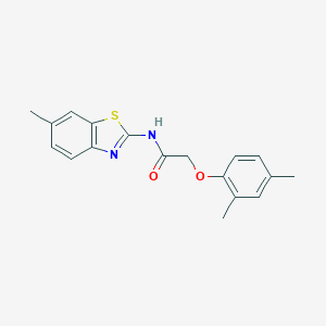 molecular formula C18H18N2O2S B311216 2-(2,4-dimethylphenoxy)-N-(6-methyl-1,3-benzothiazol-2-yl)acetamide 