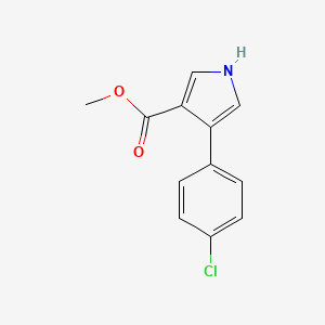 molecular formula C12H10ClNO2 B3112193 4-(4-Chlorophenyl)-1H-pyrrole-3-carboxylic acid methyl ester CAS No. 188524-67-6