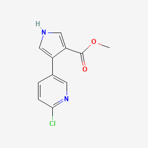 molecular formula C11H9ClN2O2 B3112200 4-(6-Chloro-3-pyridinyl)-1H-pyrrole-3-carboxylic acid methyl ester CAS No. 188524-68-7