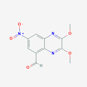 molecular formula C11H9N3O5 B3112241 2,3-Dimethoxy-7-nitroquinoxaline-5-carbaldehyde CAS No. 188699-42-5