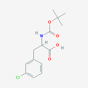 molecular formula C14H18ClNO4 B3112268 2-((tert-Butoxycarbonyl)amino)-3-(3-chlorophenyl)propanoic acid CAS No. 188814-25-7