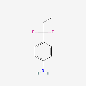 molecular formula C9H11F2N B3112315 4-(1,1-Difluoropropyl)aniline CAS No. 1889542-64-6