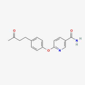 molecular formula C16H16N2O3 B3112383 6-[4-(3-Oxo-butyl)-phenoxy]-nicotinamide CAS No. 189120-09-0