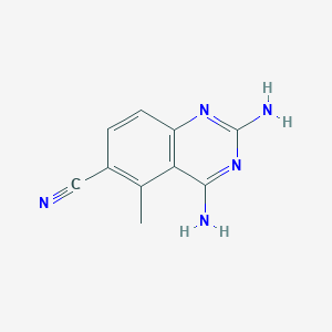 molecular formula C10H9N5 B3112385 2,4-Diamino-5-methyl-6-quinazolinecarbonitrile CAS No. 18917-72-1