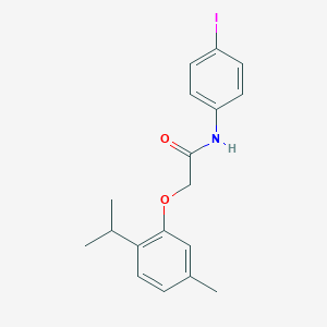 molecular formula C18H20INO2 B311241 N-(4-iodophenyl)-2-(2-isopropyl-5-methylphenoxy)acetamide 