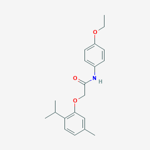 molecular formula C20H25NO3 B311242 N-(4-ethoxyphenyl)-2-(2-isopropyl-5-methylphenoxy)acetamide 