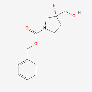 molecular formula C13H16FNO3 B3112432 benzyl (3R)-3-fluoro-3-(hydroxymethyl)pyrrolidine-1-carboxylate CAS No. 1893340-48-1