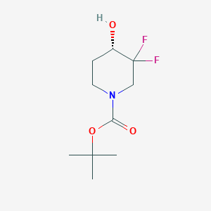 molecular formula C10H17F2NO3 B3112441 tert-Butyl (4S)-3,3-difluoro-4-hydroxypiperidine-1-carboxylate CAS No. 1893408-11-1
