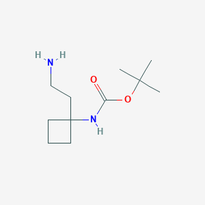 molecular formula C11H22N2O2 B3112484 tert-Butyl N-[1-(2-aminoethyl)cyclobutyl]carbamate CAS No. 1895535-27-9