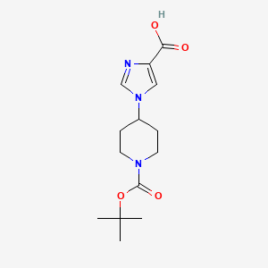 molecular formula C14H21N3O4 B3112518 1-(1-(叔丁氧羰基)哌啶-4-基)-1H-咪唑-4-羧酸 CAS No. 189695-69-0