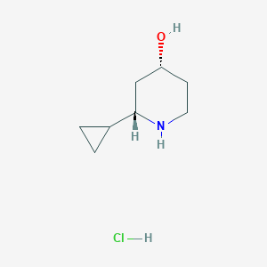 molecular formula C8H16ClNO B3112635 rac-(2S,4R)-2-Cyclopropyl-4-piperidinol hydrochloride CAS No. 1909287-97-3
