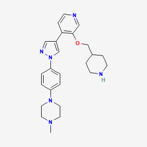 molecular formula C25H32N6O B3112728 1-Methyl-4-[4-(4-{3-[(Piperidin-4-Yl)methoxy]pyridin-4-Yl}-1h-Pyrazol-1-Yl)phenyl]piperazine CAS No. 1922153-17-0