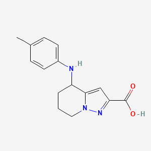 4-[(4-Methylphenyl)amino]-4,5,6,7-tetrahydropyrazolo[1,5-a]pyridine-2-carboxylic acid