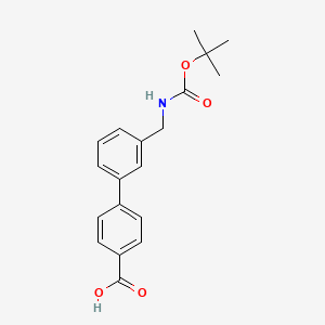 molecular formula C19H21NO4 B3112858 4-[3-[[(2-Methylpropan-2-yl)oxycarbonylamino]methyl]phenyl]benzoic acid CAS No. 193151-98-3