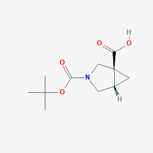 molecular formula C11H17NO4 B3112869 (1S,5S)-3-[(叔丁氧羰基)]-3-氮杂双环[3.1.0]己烷-1-羧酸 CAS No. 1931961-71-5