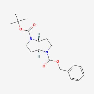 molecular formula C19H26N2O4 B3112877 1-O-苄基 4-O-叔丁基 (3aR,6aS)-2,3,3a,5,6,6a-六氢吡咯并[3,2-b]吡咯-1,4-二羧酸酯 CAS No. 1931963-18-6