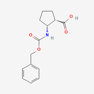 molecular formula C14H17NO4 B3112888 (1S,2R)-2-(benzyloxycarbonylamino)cyclopentanecarboxylic acid CAS No. 1932010-96-2