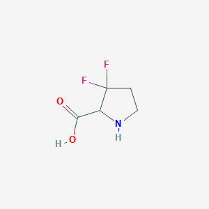 molecular formula C5H7F2NO2 B3112889 3,3-difluoropyrrolidine-2-carboxylic Acid CAS No. 1932019-87-8