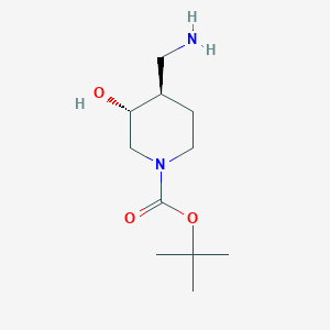 molecular formula C11H22N2O3 B3112897 tert-butyl (3R,4R)-4-(aminomethyl)-3-hydroxypiperidine-1-carboxylate CAS No. 1932053-73-0