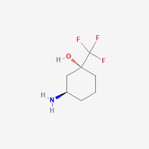 molecular formula C7H12F3NO B3112911 (1R,3R)-3-Amino-1-(trifluoromethyl)cyclohexanol CAS No. 1932101-55-7